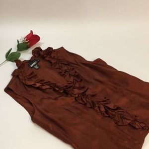 DKNY Women’s Sleeveless Ruffle Blouse